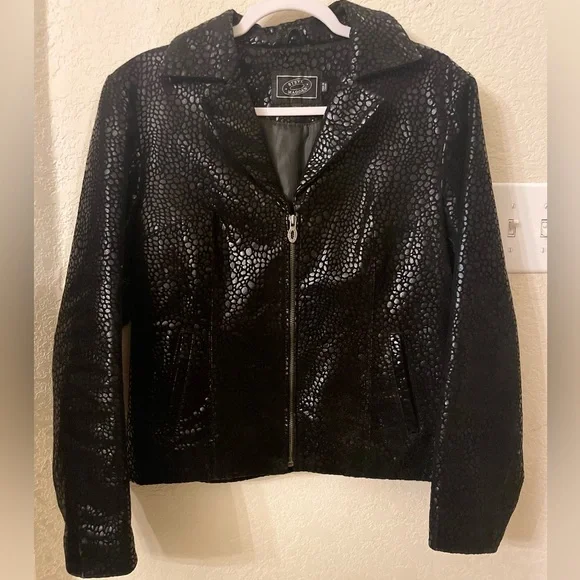 Steve Madden leopard printed genuine leather jacket - Picture 2 of 7